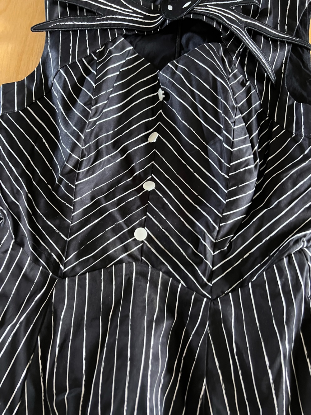 Disney Nightmare Before Christmas black and White Pinstripe Midi Dress - Picture 4 of 10